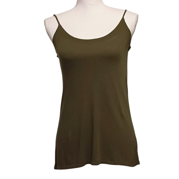 NEW‎ Chaser Women's Military Green Cotton Strappy Tie Back Tank Top XS - Picture 1 of 13